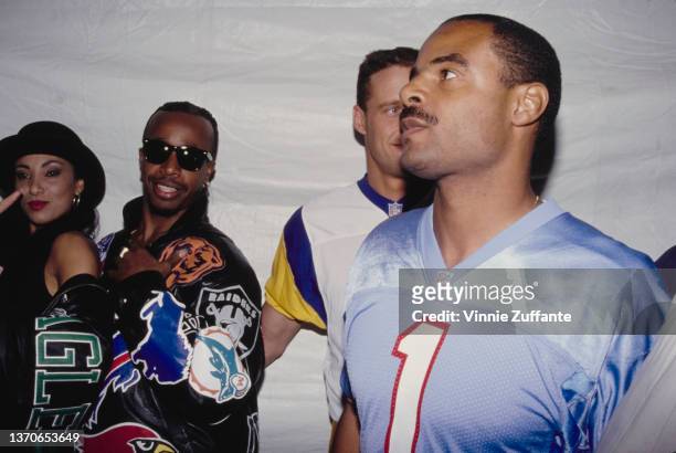 British actress and television personality Downtown Julie Brown and American rapper and dancer MC Hammer, and American Football player Warren Moon...