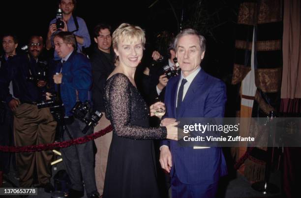 British-American journalist Sir Harold Evans and his wife, British-American journalist Tina Brown attend 'The New Yorker Goes to the Movies'...