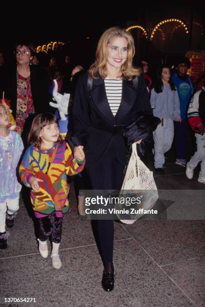 American actress Lorraine Bracco and her daughter, Stella Keitel, attend 'A Big Apple Circus Performance,' held at the Lincoln Center in New York...