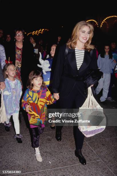 American actress Lorraine Bracco and her daughter, Stella Keitel, attend 'A Big Apple Circus Performance,' held at the Lincoln Center in New York...