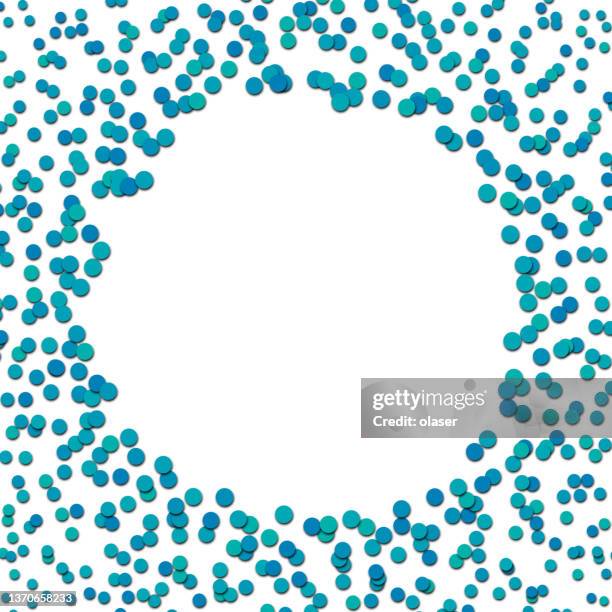 turquoise - green 3d confetti around copy space. - confetti light blue background stock illustrations