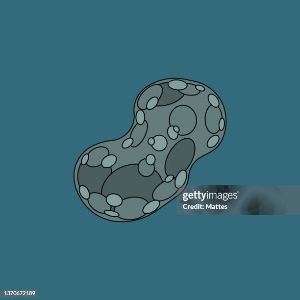 medium size asteroid from deep space. simple flat design. - medium size house stock illustrations