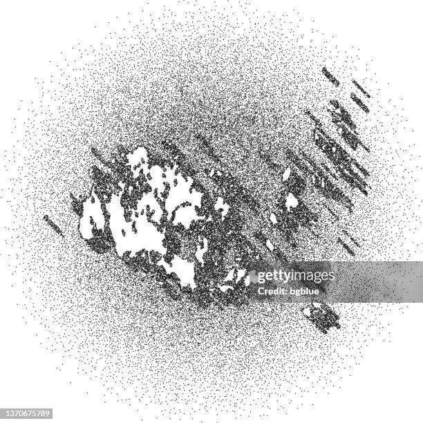 stippled aland map - stippling art - dotwork - dotted style - nordic archipelago stock illustrations