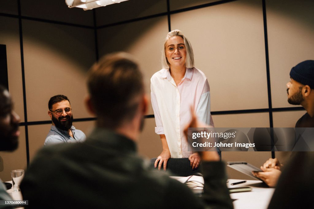 Woman at business meeting
