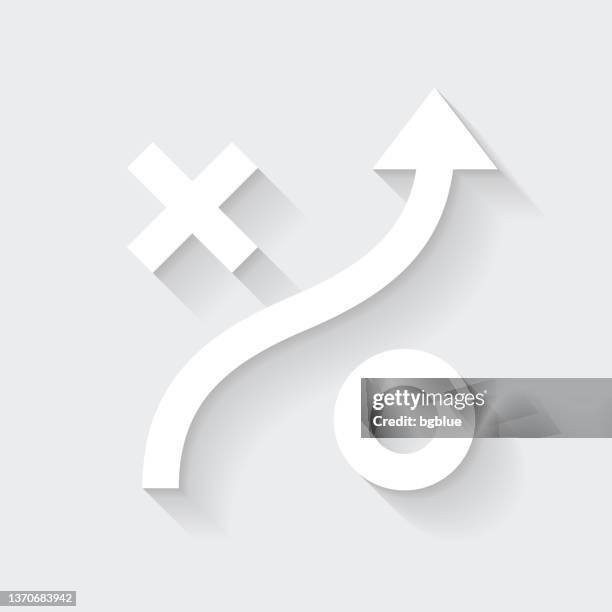 strategy. icon with long shadow on blank background - flat design - avoid stock illustrations