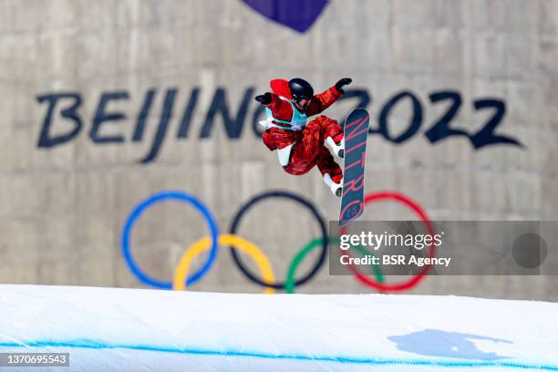 Laurie Blouin of Canada during the Big Air Final on day 11 of the Beijing 2022 Olympic Games at the Big Air Shougang on February 15, 2022 in...