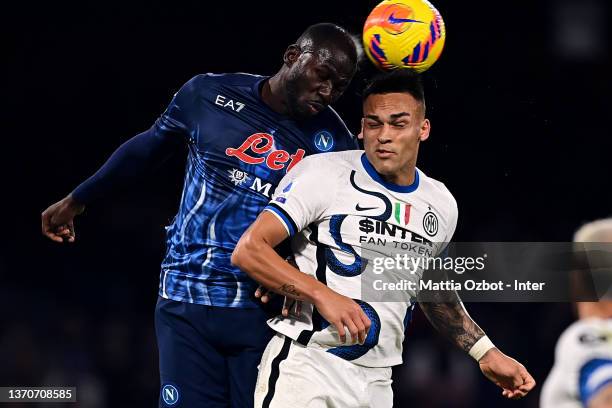 Lautaro Martinez of FC Internazionale in action during the Serie A match between SSC Napoli and FC Internazionale at Stadio Diego Armando Maradona on...