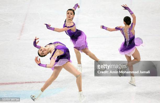 Kamila Valieva of Team ROC skates during the Women Single Skating Short Program on day eleven of the Beijing 2022 Winter Olympic Games at Capital...