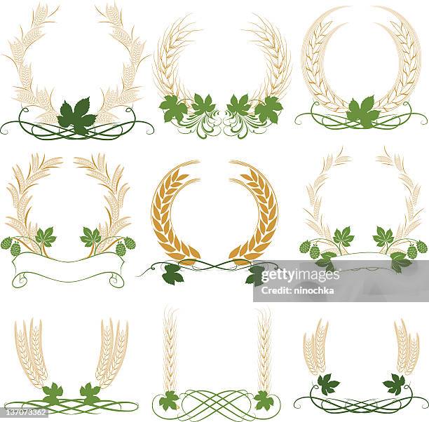 wheat and hop - oats vector stock illustrations
