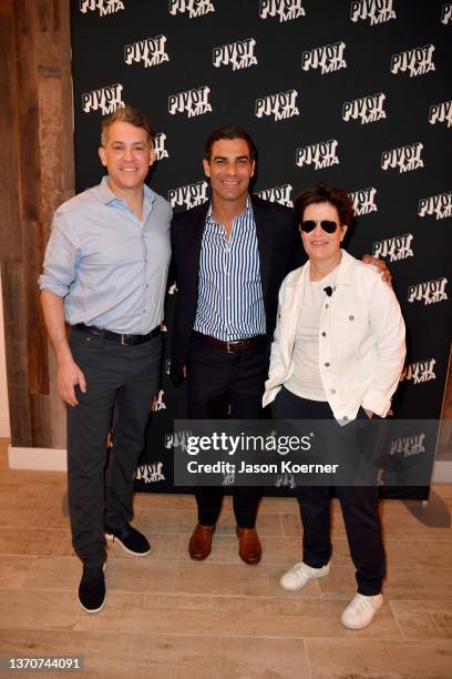 Vox Media CEO, Jim Bankoff, Miami Mayor Francis Suarez, and Pivot and Editor-at-large for New York Magazine, Kara Swisher attend Pivot MIA at 1 Hotel...