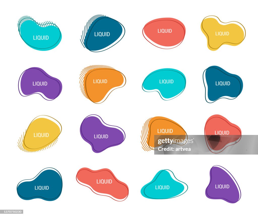 Elementos de forma líquida. Forma de mancha abstracta.