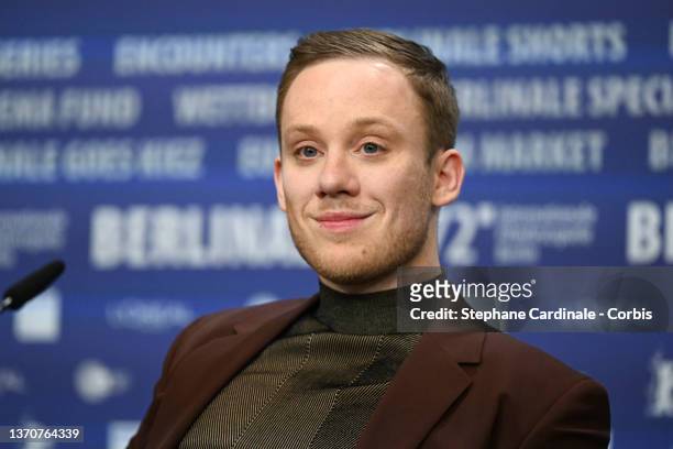 Actor Joe Cole at the "Against the Ice" press conference during the 72nd Berlinale International Film Festival Berlin at Grand Hyatt Hotel on...