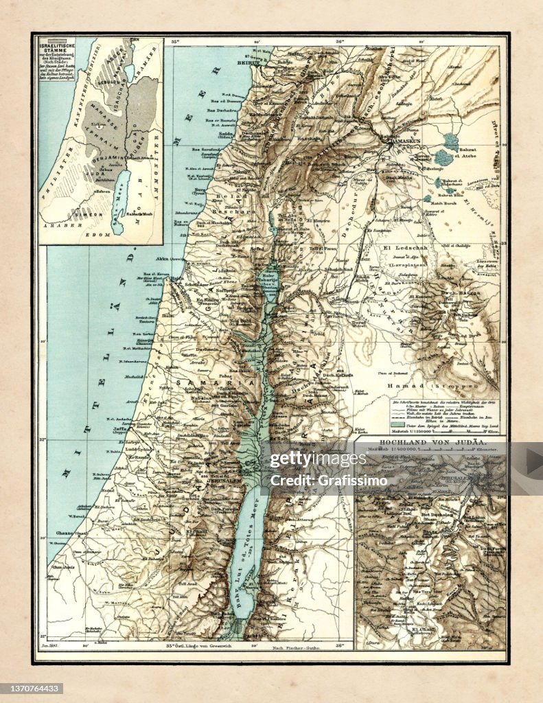 Israel Before Antique Map Of Israel And Palestinian Territories 1898 High-Res Vector ...