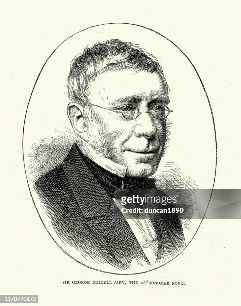 george biddell airy, english mathematician and astronomer, and the seventh astronomer royal - mathematician stock illustrations