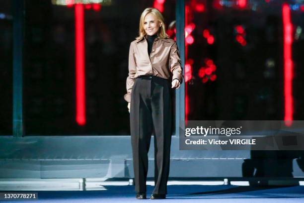 Fashion designer Tory Burch walks the runway during the Tory Burch Ready to Wear Fall/Winter 2022-2023 fashion show as part of the New York Fashion...