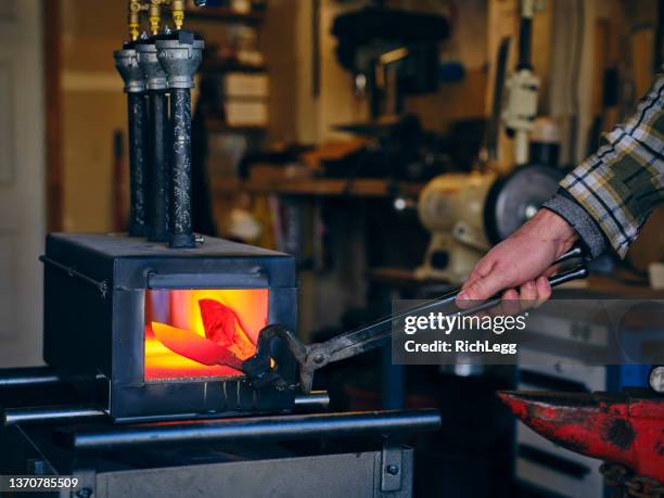 home forge knife making - forge stock pictures, royalty-free photos & images