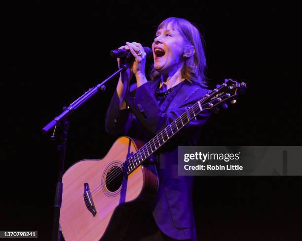 Suzanne Vega performs at The Barbican on February 15, 2022 in London, England.