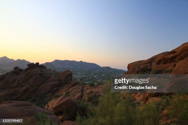 view from top of  mountain in phoenix - glendale arizona stock pictures, royalty-free photos & images