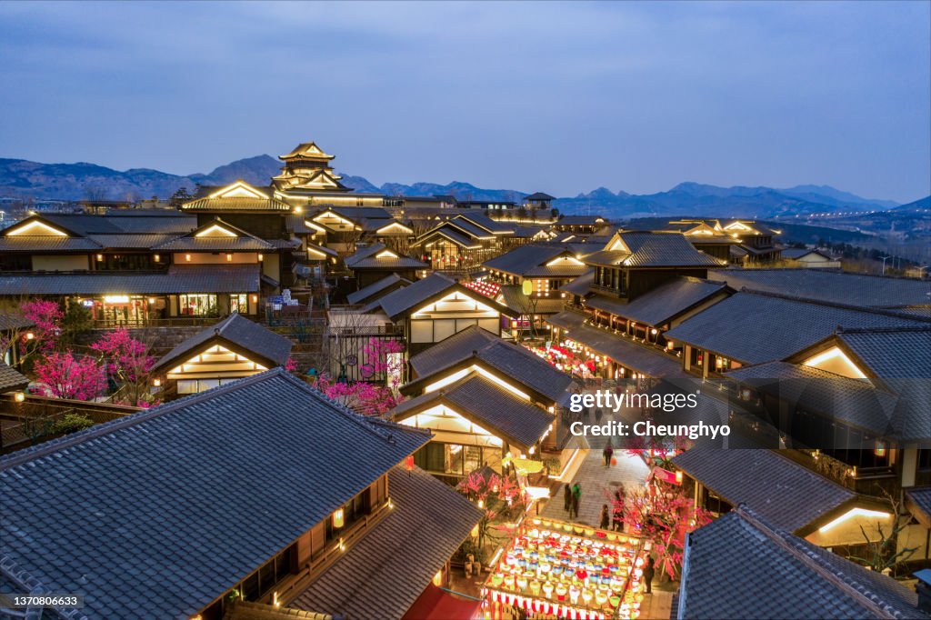 Tang Dynasty style town in Qingdao City, Shandong Province, China