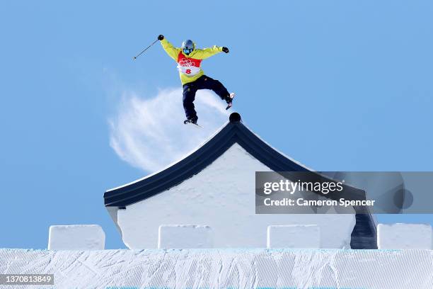 Jesper Tjader of Team Sweden performs a trick during the Men's Freestyle Skiing Freeski Slopestyle Final on Day 12 of the Beijing 2022 Winter...