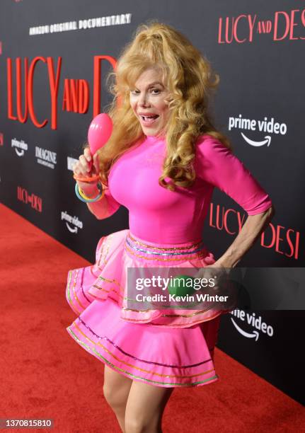 Charo attends the Los Angeles premiere of "Lucy and Desi" at Directors Guild of America on February 15, 2022 in Los Angeles, California.