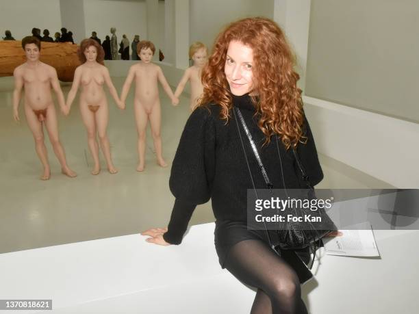 Actress Marie-Clotilde Ramos-Ibanez poses at the Charles Ray Press Preview at Centre Pompidou on February 15, 2022 in Paris, France.