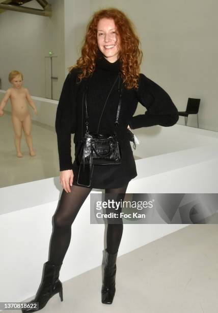 Actress Marie-Clotilde Ramos-Ibanez poses at the Charles Ray Press Preview at Centre Pompidou on February 15, 2022 in Paris, France.