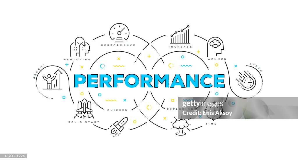 Flat Line Illustration Concept Of Performance High-Res Vector Graphic ...
