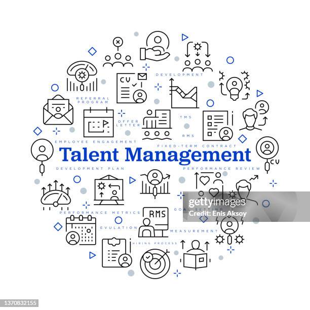 talent management concept. vector design with icons and keywords - employee retention stock illustrations