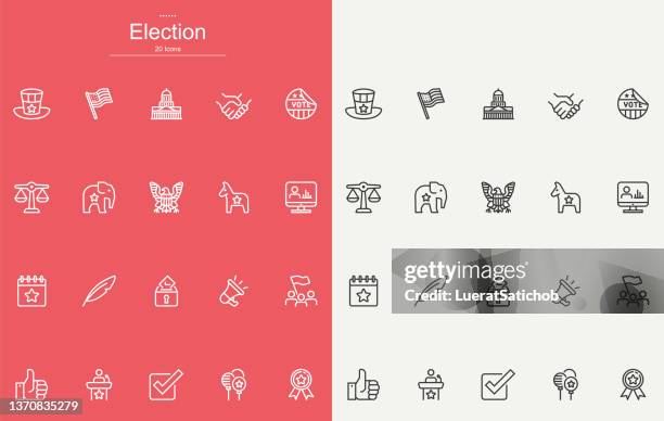 election line icons design - congress icon stock illustrations