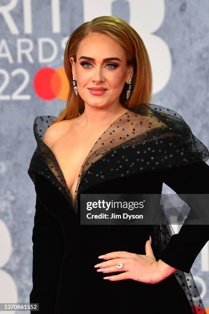 Adele attends The BRIT Awards 2022 at The O2 Arena on February 08, 2022 in London, England.