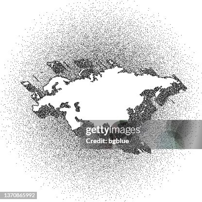 Stippled Eurasia map - Stippling Art - Dotwork - Dotted style Stippled Eurasia map - Stippling Art - Dotwork - Dotted style