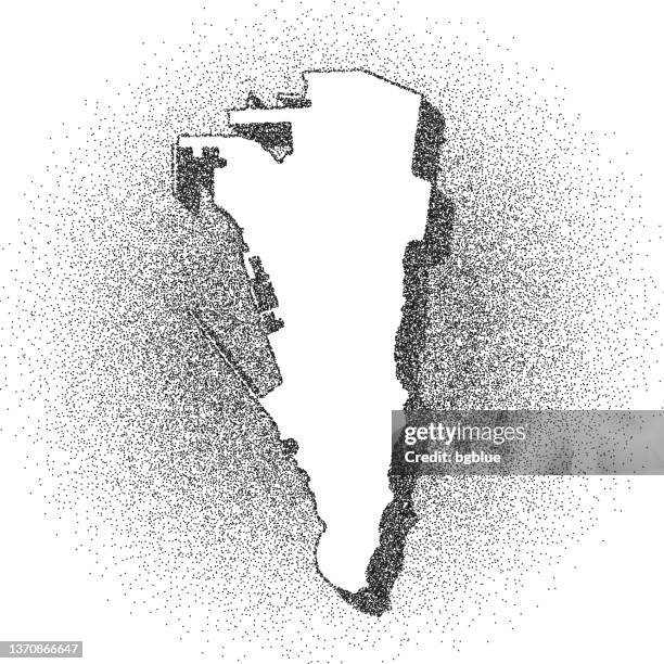stippled gibraltar map - stippling art - dotwork - dotted style - gibraltar stock illustrations