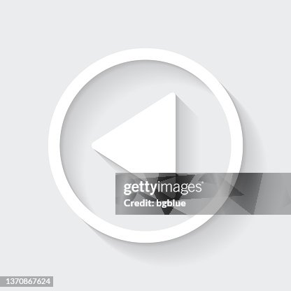 Left button. Icon with long shadow on blank background - Flat Design Left button. Icon with long shadow on blank background - Flat Design