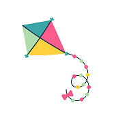 A kite in a trendy doodle style