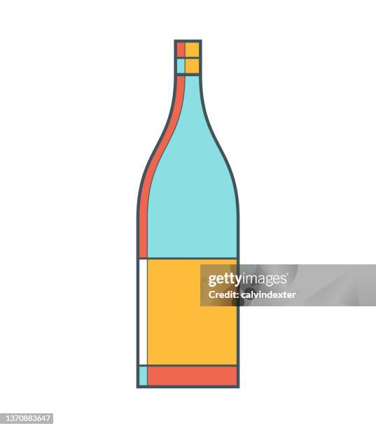 glass bottle design - mocktail stock illustrations