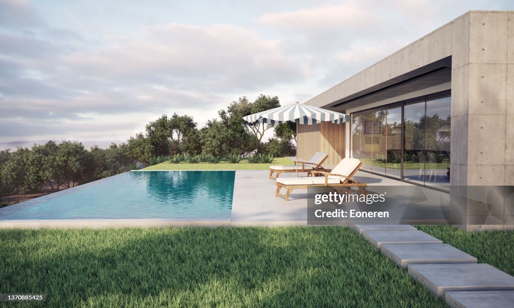 Modern house with infinity pool