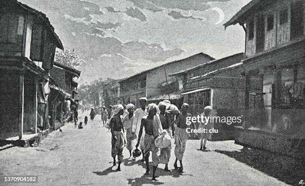 bombay, mumbai, funeral procession - funeral procession stock illustrations