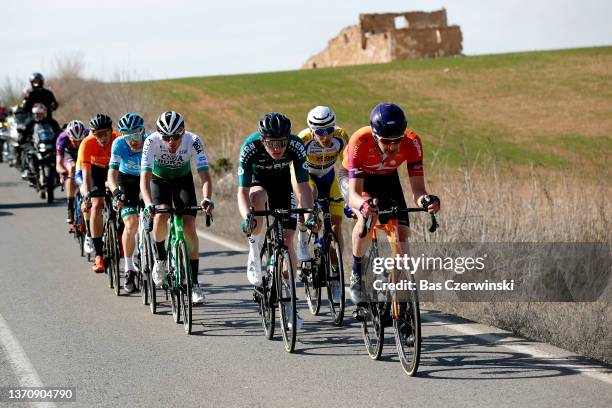 General view of Alvaro Cuadros Morata of Spain and Team Caja Rural-Alea, Xabier Isasa of Spain and Team Euskaltel - Euskadi, Lindsay De Vylder of...