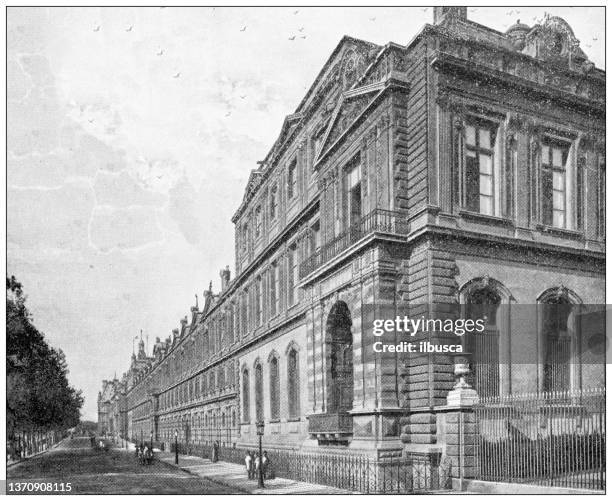 antique travel photographs of paris and france: tuileries - jardin des tuileries stock illustrations