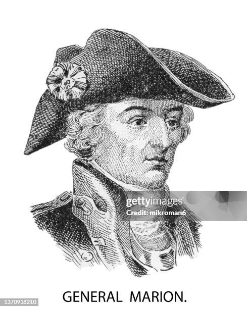 portrait of general francis marion, military officer who served in the american revolutionary war (1775–1783) - war of independence ireland stock pictures, royalty-free photos & images