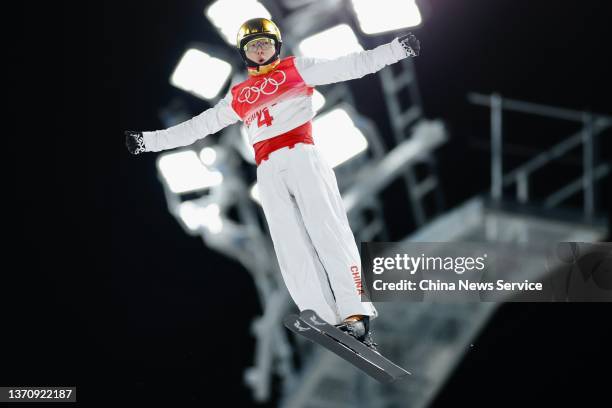 Qi Guangpu of Team China competes during the Men's Freestyle Skiing Aerials Final on Day 12 of the Beijing 2022 Winter Olympics at Genting Snow Park...