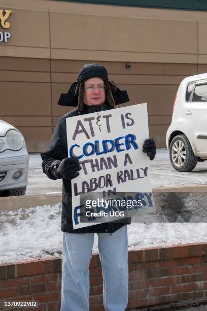 St. Paul, Minnesota, February 12 Workers rally for justice at AT&T, mobility workers at a labor rally fight to win the big raises, cut in healthcare...