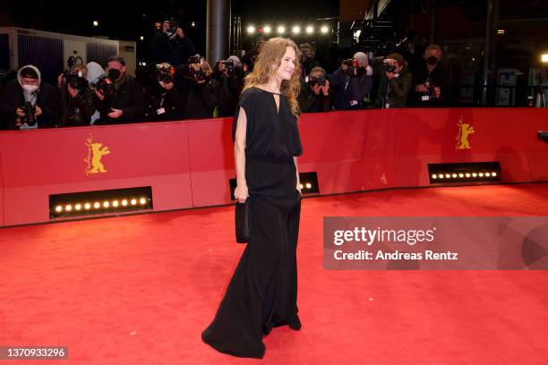 Nailea Norvind arrives for the closing ceremony of the 72nd Berlinale International Film Festival Berlin at Berlinale Palast on February 16, 2022 in...