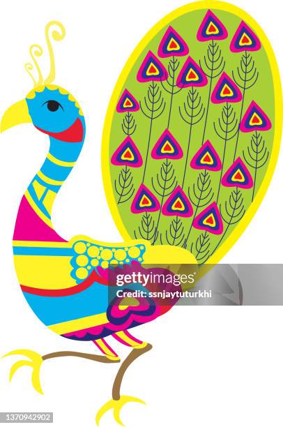 peacock, - peacock flying stock illustrations