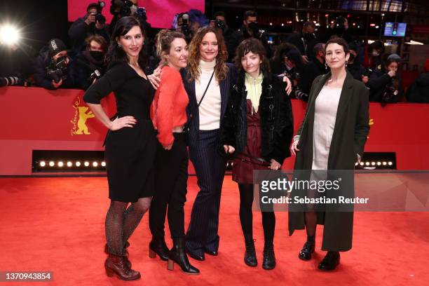 Laure Giappiconi, Marie-Claude Guerin, Anne Ratte Polle, Larissa Corriveau and Aude Mathieu arrive for the closing ceremony of the 72nd Berlinale...