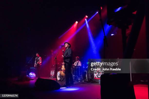 Leigh Heggarty, David Ruffy and John "Segs" Jennings of The Ruts DC perform as opening support act for the Stranglers at The Cliffs Pavilion on...