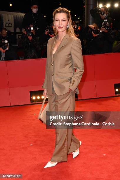 Jury member Connie Nielsen arrives for the closing ceremony of the 72nd Berlinale International Film Festival Berlin at Berlinale Palast on February...