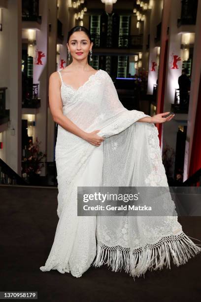 Alia Bhatt attends the "Gangubai Kathiawadi" premiere during the 72nd Berlinale International Film Festival Berlin at Friedrichstadtpalast on...