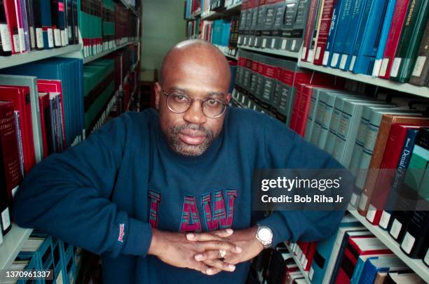 Simpson prosecutor Christopher Darden inside the Law library at South-Western University, School of Law, March 19, 1996 in Los Angeles, California.